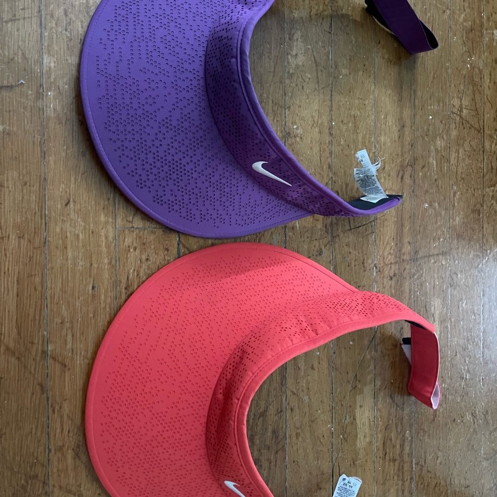 Nike Purple and Red Sports Visors